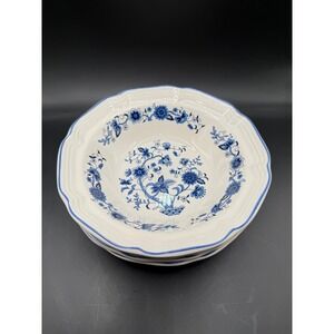 Hankook‎ Korea Vintage set of 4 bowls "Seine Blue Onion"pattern Cereal Dessert